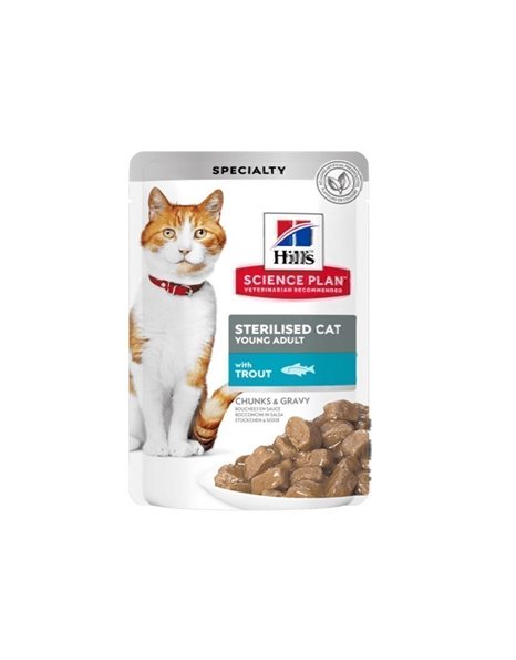 Hill's Science Plan Young Adult Sterilized Feline Με Πέστροφα 85g